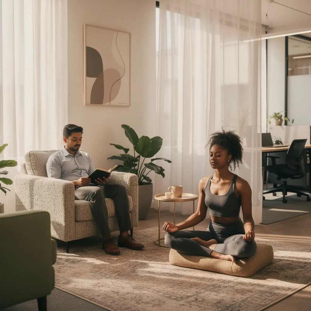 Biuro z otwartym planem, które sprzyja współpracy i komunikacji zespołowej.