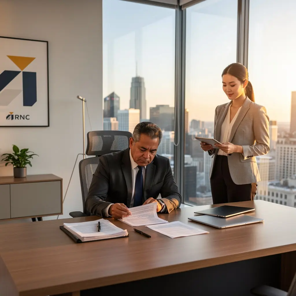 Stylowe biuro z nowoczesnym designem, które odzwierciedla tożsamość marki.